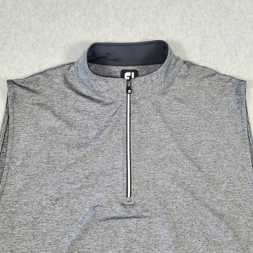 FootJoy Golf Vest Mens XL Quarter Zip Gray Heathered Performance Pullover